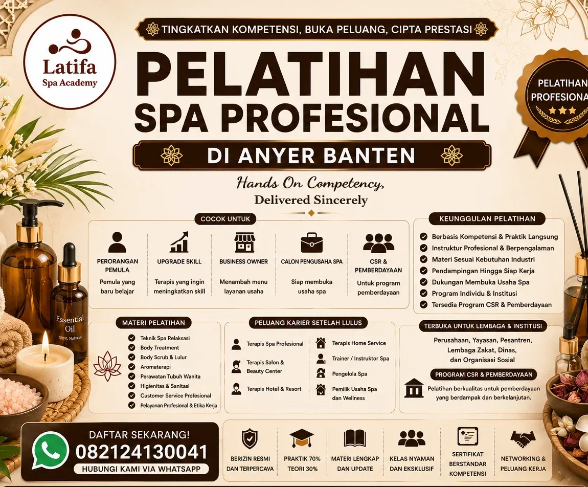 Pelatihan Spa Profesional di Anyer Banten 082124130041